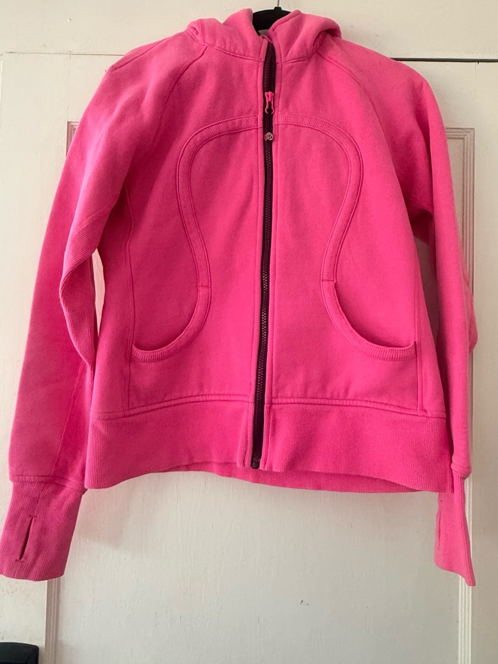 lululemon athletica Hot Pink Full-Zip Hoodie with Deep Plum Lining